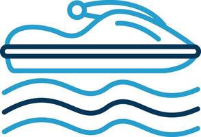 Jet Ski Line Blue Two Color Icon vector