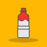 Water Bottle Filled Shadow Icon vector