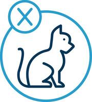 No Pets Allowed Line Blue Two Color Icon vector