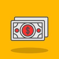 Money Filled Shadow Icon vector