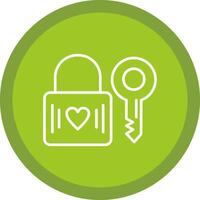 Heart Lock Line Multi Circle Icon vector