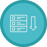 base de datos línea multi circulo icono vector