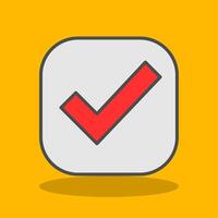 Checkmark Filled Shadow Icon vector