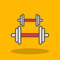 Dumbbell Filled Shadow Icon vector