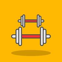 Dumbbell Filled Shadow Icon vector