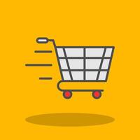 Cart Filled Shadow Icon vector