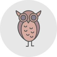 Owl Line Filled Light Icon vector