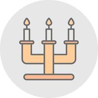 candelabro línea lleno ligero icono vector