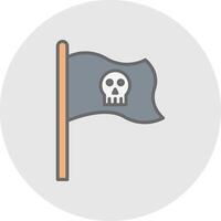 Pirate Flag Line Filled Light Icon vector