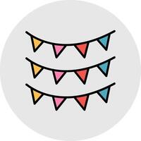 Bunting Line Filled Light Icon vector