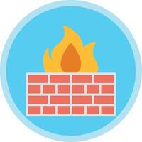 Firewall Flat Multi Circle Icon vector