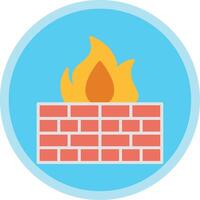 Firewall Flat Multi Circle Icon vector