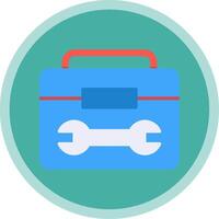 Tool Kit Flat Multi Circle Icon vector