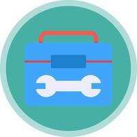 Tool Kit Flat Multi Circle Icon vector