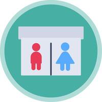 público baño plano multi circulo icono vector