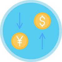 Exchange Rate Flat Multi Circle Icon vector
