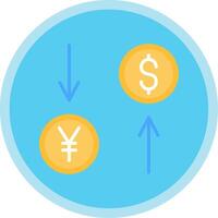 Exchange Rate Flat Multi Circle Icon vector