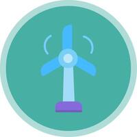 Wind Turbine Flat Multi Circle Icon vector