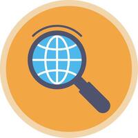 Global Search Flat Multi Circle Icon vector