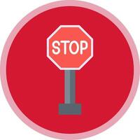 Stop Sign Flat Multi Circle Icon vector