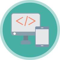 Adaptive web development Flat Multi Circle Icon vector