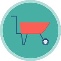 Wheelbarrow Flat Multi Circle Icon vector