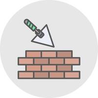 Brickwork Line Filled Light Icon vector