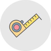 Measure Tape Line Filled Light Icon vector