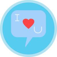 I Love You Flat Multi Circle Icon vector