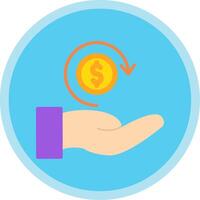 Return Of Investment Flat Multi Circle Icon vector