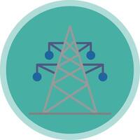 Electric Tower Flat Multi Circle Icon vector