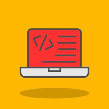 programación lleno sombra icono vector