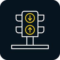 Traffic Light Line Red Circle Icon vector
