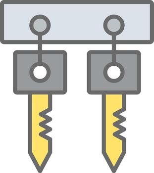 Hooks Line Filled Light Icon vector