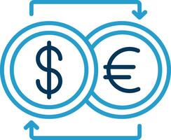 Currency Exchnage Line Blue Two Color Icon vector