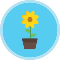 Flower Flat Multi Circle Icon vector