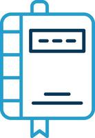 Note Book Line Blue Two Color Icon vector