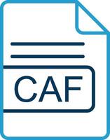 CAF File Format Line Blue Two Color Icon vector