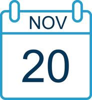 November Line Blue Two Color Icon vector