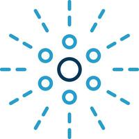 Firework Line Blue Two Color Icon vector