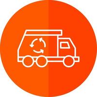 Trash Truck Line Yellow White Icon vector