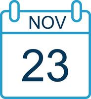 November Line Blue Two Color Icon vector