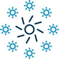 Firework Line Blue Two Color Icon vector
