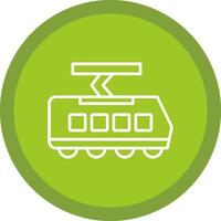 Tram Line Multi Circle Icon vector