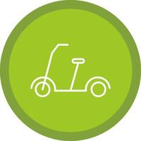 patada scooter línea multi circulo icono vector