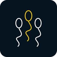 Sperm Line Yellow White Icon vector