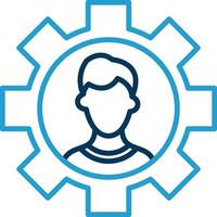 Coal Mining Line Blue Two Color Icon vector