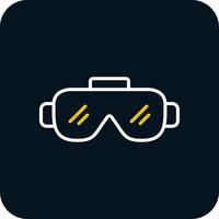 Goggles Line Red Circle Icon vector