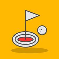 Golf Filled Shadow Icon vector