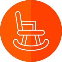 Rocking Chair Line Yellow White Icon vector